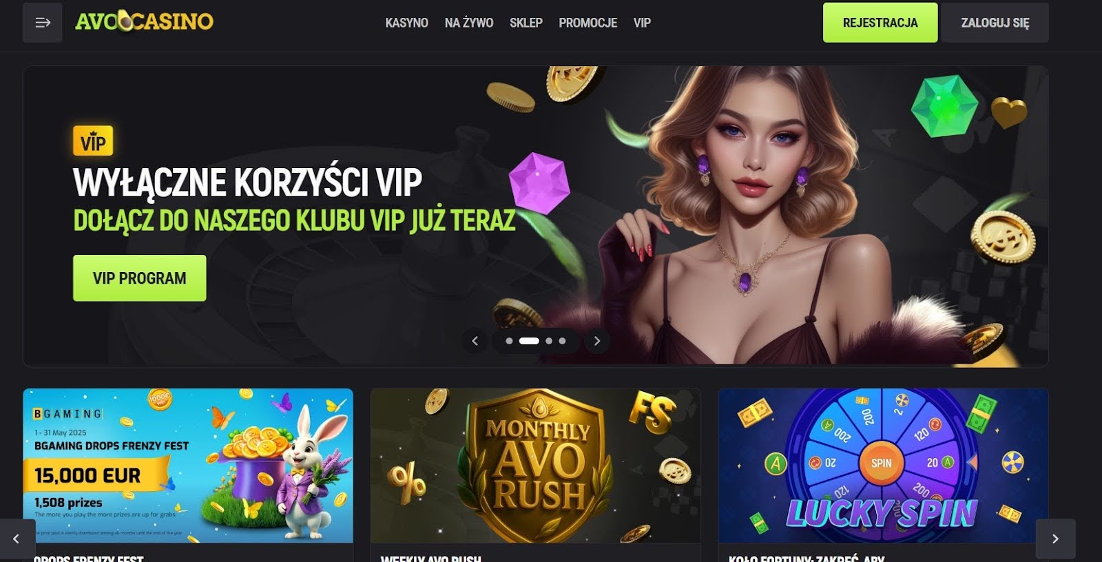 AvoCasino Casino: spory bonus na start i akceptacja kryptowalut
