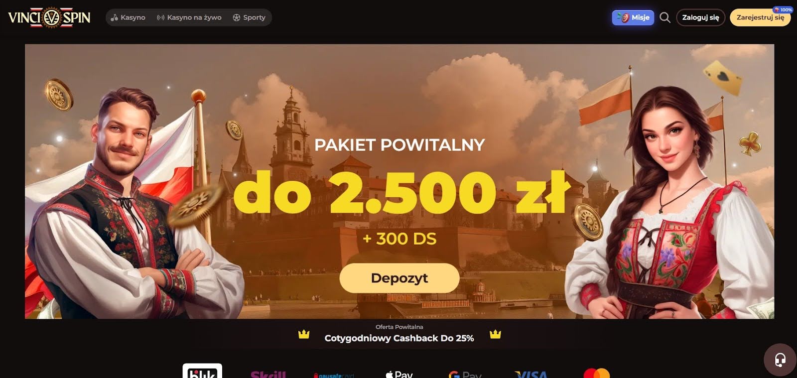 VinciSpin Casino: dostosowanie do graczy z Polski